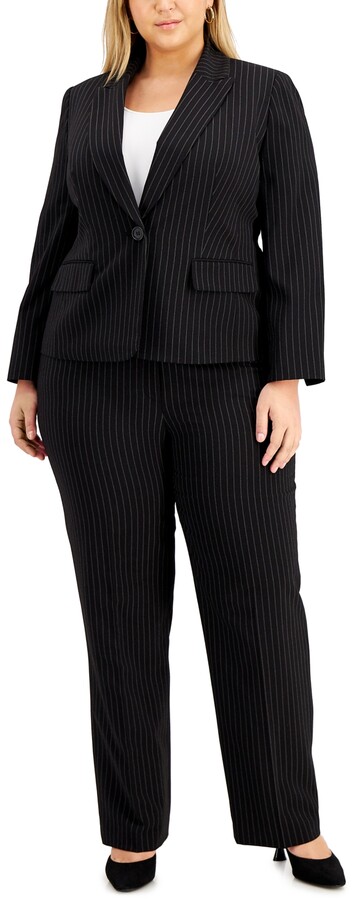 Womens Black Pinstripe Suit | Shop the world's largest collection 