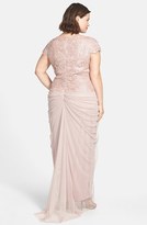 Thumbnail for your product : Tadashi Shoji Sequin & Tulle V-Neck Gown (Plus Size)