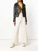 Thumbnail for your product : Chanel Pre Owned 2009 Crochet Trimmed Leather Jacket