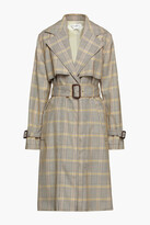 Thumbnail for your product : Victoria Beckham Belted Prince Of Wales Checked Wool Trench Coat