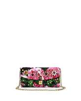 Thumbnail for your product : Dolce & Gabbana Small Jeweled Rose Brocade Evening Chain Shoulder Bag, Black/Pink/Green