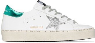 golden goose green glitter