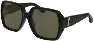 Saint Laurent Oversized Square Monochromatic Sunglasses
