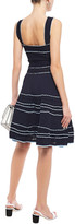 Thumbnail for your product : Sandro Honore Flared Crochet-trimmed Textured Knitted Dress
