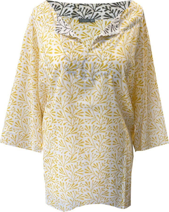Lime Tree Design Orange Ochre Bud Tunic Top