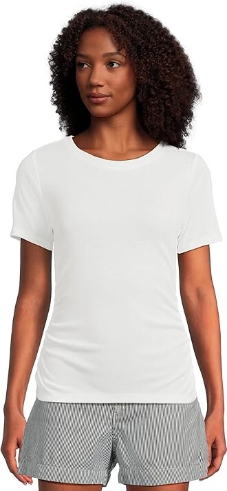 Sanctuary Dressy Twist T-Shirts Women's Clothing White : LG (US 10-12), Polyester/Rayon
