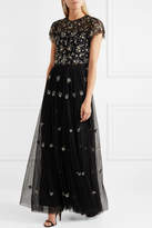Thumbnail for your product : Needle & Thread Lunar Embellished Tulle Top - Black
