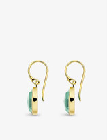 Thumbnail for your product : Monica Vinader Siren 18ct gold-plated wire earrings with green onyx
