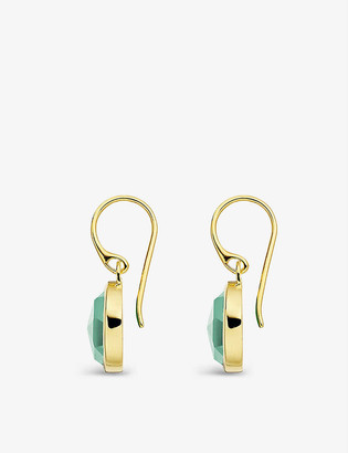 Monica Vinader Siren 18ct gold-plated wire earrings with green onyx