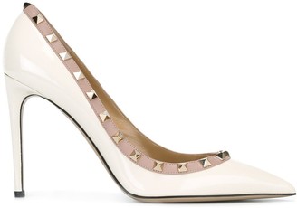 white valentino rockstud heels