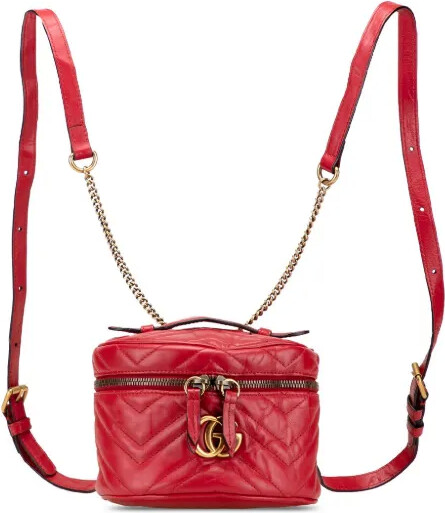 2016-2025 Mini GG Marmont Matelasse Leather Round backpack