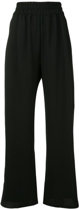 elastic waist flare pants