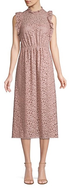 kate spade floral dots ruffle midi dress