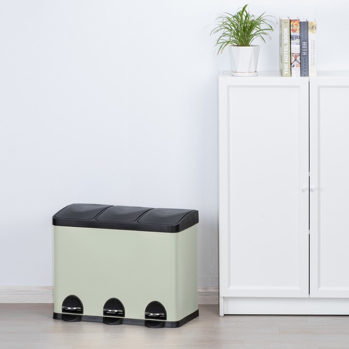 Dunelm 45L Low Recycling Bin Green/Black ShopStyle Toasters & Cookers