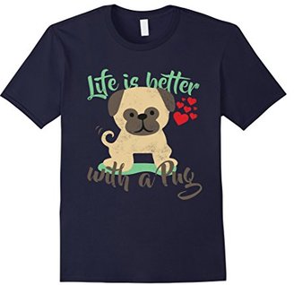 Women's Lifes Better With A Pug Tshirt XL
