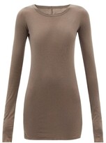 Thumbnail for your product : Rick Owens Round-neck Cotton-jersey Long-sleeved T-shirt - Grey
