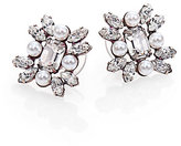 Thumbnail for your product : Dannijo Lilly Crystal & Faux Pearl Button Earrings