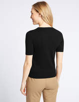 Thumbnail for your product : Marks and Spencer Round Neck Short Sleeve Jumper