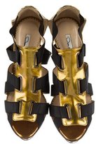 Thumbnail for your product : Oscar de la Renta Metallic Caged Sandals