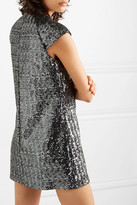Thumbnail for your product : Saint Laurent Sequined Crepe Mini Dress - Silver