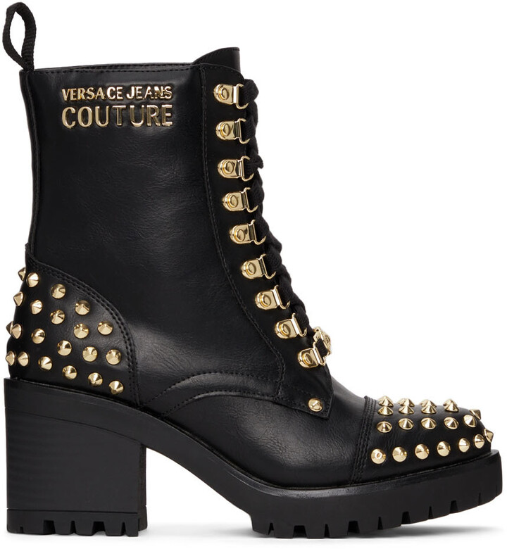 gold studded boots