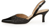 Thumbnail for your product : Neiman Marcus Lali Quilted Cap-Toe Slingback, Black