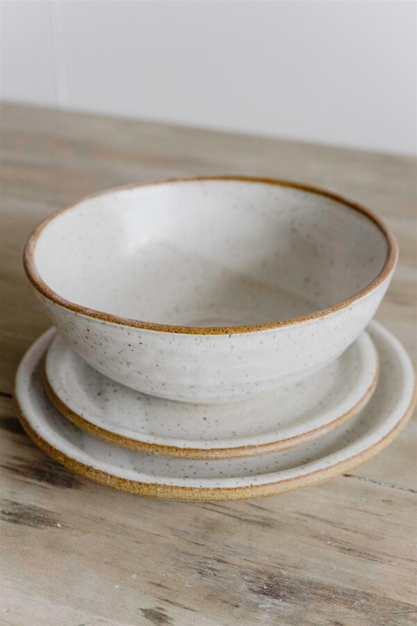 Handmade Ceramic Dinnerware Set Dinner Plate, Salad Cereal Bowl By Kj Pottery