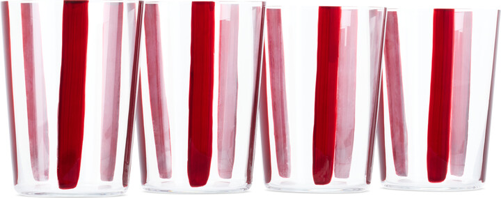 The Conran Shop Burgundy Nova Stripe Tumbler Set, 4 pcs
