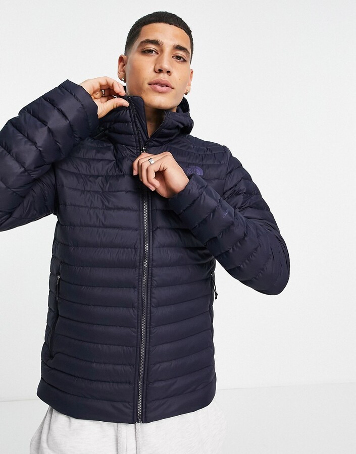 The North Face Stretch Down hooded jacket in navy - ShopStyle Outerwear