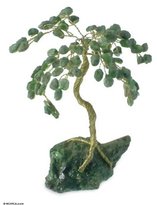 Thumbnail for your product : Novica Gemstone tree, 'Emerald Leaves, Crystal Dew'