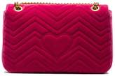 Thumbnail for your product : Gucci Pink GG Marmont Medium Velvet Shoulder Bag
