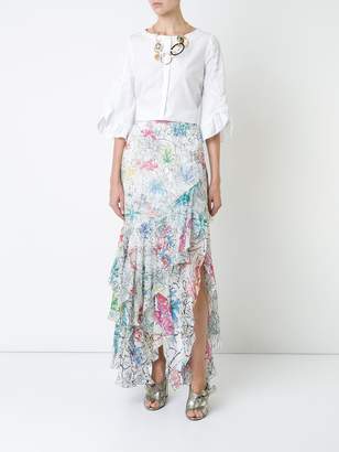 Peter Pilotto floral print ruffled skirt