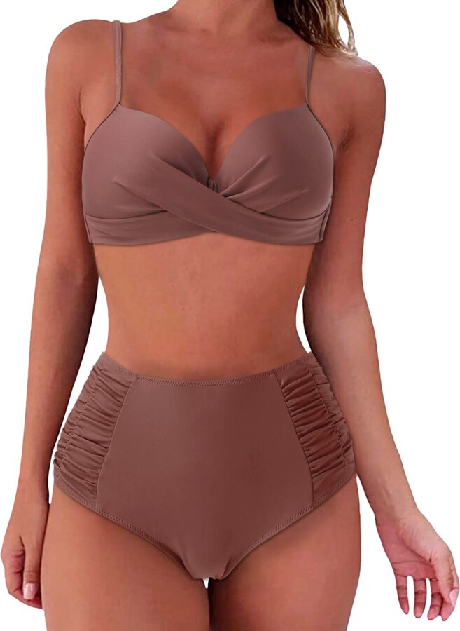 KOUZHAOA Black Bikini Set High Waisted Bikini Sets Size 18 Matching