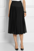 Thumbnail for your product : Donna Karan Pleated stretch-silk georgette wrap skirt