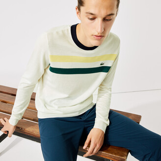 Lacoste Men's SPORT Breathable Striped Wool Golf Sweater - ShopStyle