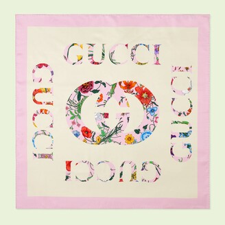 Gucci Flora vintage logo print silk scarf