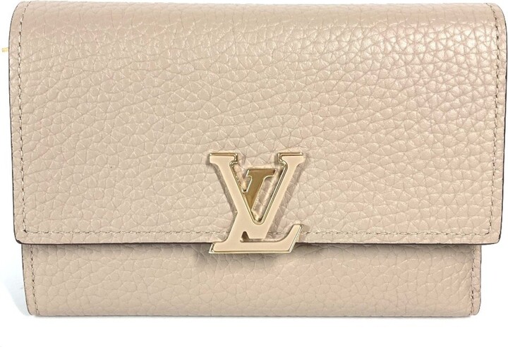 Louis Vuitton Beige Galle Leather Bill Wallet (Tri-Fold) (Pre-Owned)