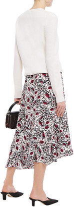Markus Lupfer Caroline Asymmetric Floral-print Crepe Midi Wrap Skirt