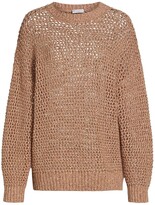 Thumbnail for your product : Brunello Cucinelli Virgin Wool-Blend Open-Weave Knit Sweater