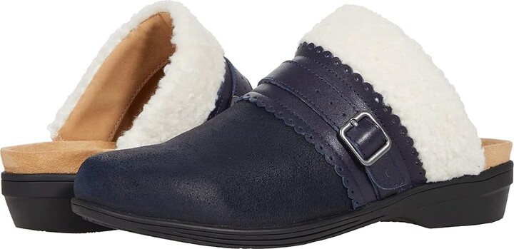 Spenco Nottingham Clog Women's Shoes Dark Navy : 7 B, Leather