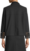 Thumbnail for your product : Escada Open-Front Broderie-Anglaise Cotton Jacket