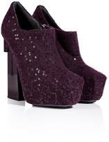 Thumbnail for your product : Aperlaï Sequined Angel Plateau Pumps in Wine