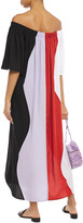 Thumbnail for your product : Mara Hoffman Off-the-shoulder Color-block Tencel Maxi Dress