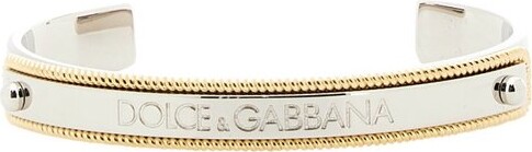 Dolce & Gabbana Marina Logo-Engraved Cord-Effect Cuff Bracelet