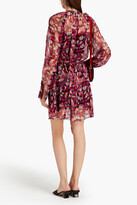 Thumbnail for your product : Equipment Jean Yves belted floral-print silk-chiffon mini dress