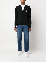 Thumbnail for your product : Sandro Monogram-Patch Wool Cardigan