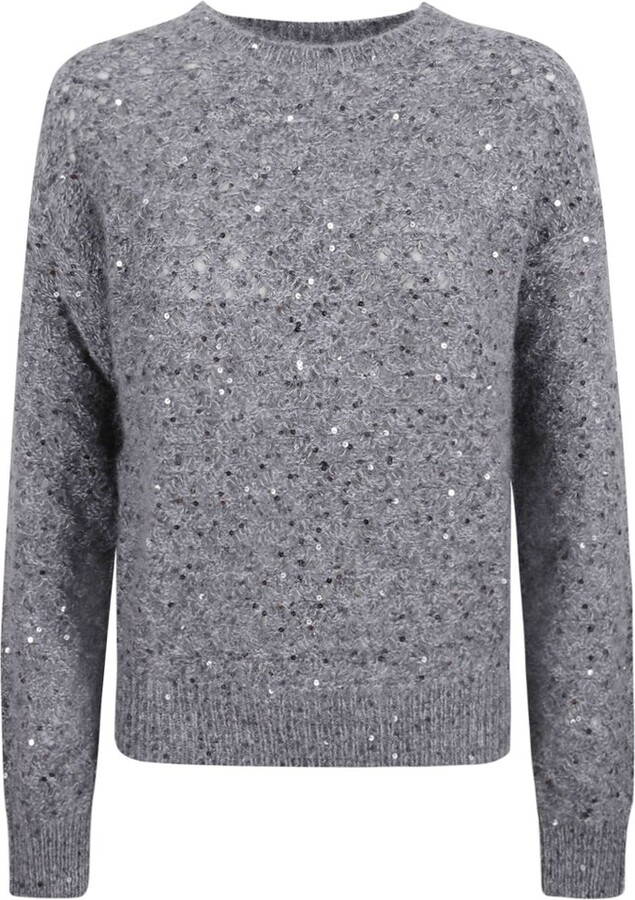Moorer Cerami-Zlx Sequin-Embellished Crewneck Jumper