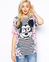 Thumbnail for your product : ASOS Tunic with Mickey Mouse Floral Print