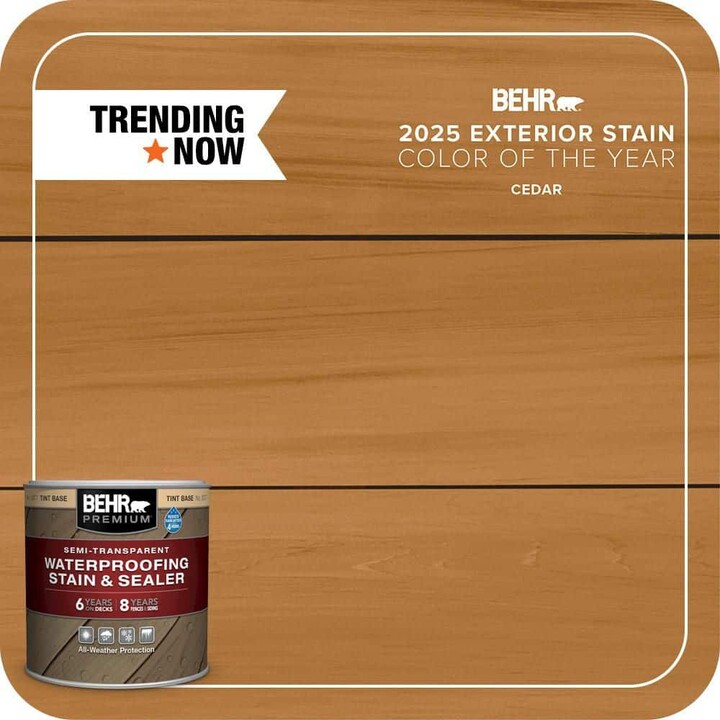 BEHR PREMIUM 8 oz. #ST-146 Cedar Semi-Transparent Waterproofing Exterior Wood Stain and Sealer Sample