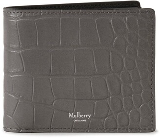Mulberry 8 Card Coin Wallet Charcoal Soft Printed Croc